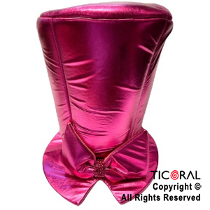 SOMBRERO GALERON METAL LISO CON MOO FUCSIA x 1